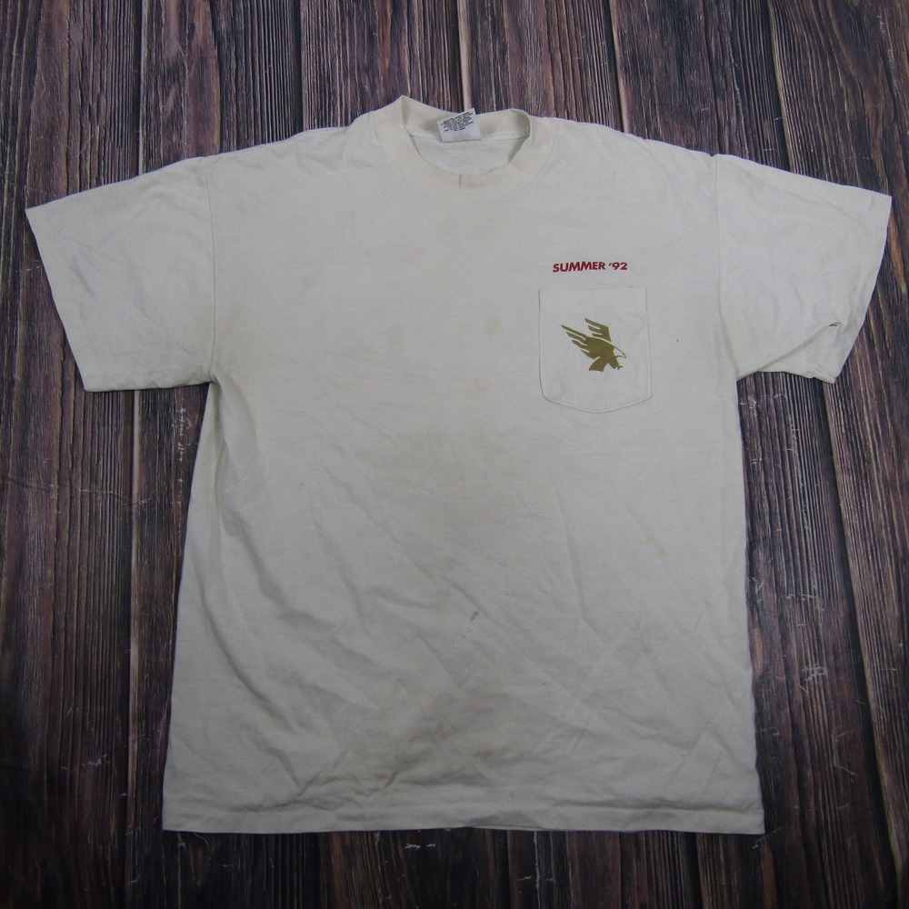 Vintage Kingstree Knits Winston Cigarette Shirt Mens XL White Single Stitch Tee